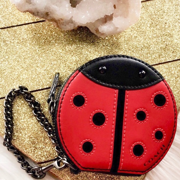 coach ladybug coin purse